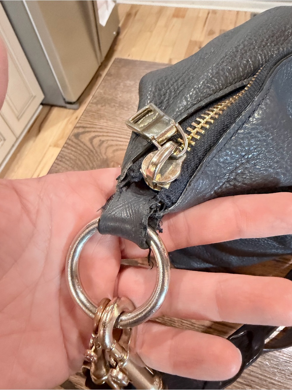 Coach Abby Duffle, Black Pebbled Leather Two-Way with Gold Hardware - Picture 6 of 13